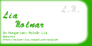 lia molnar business card
